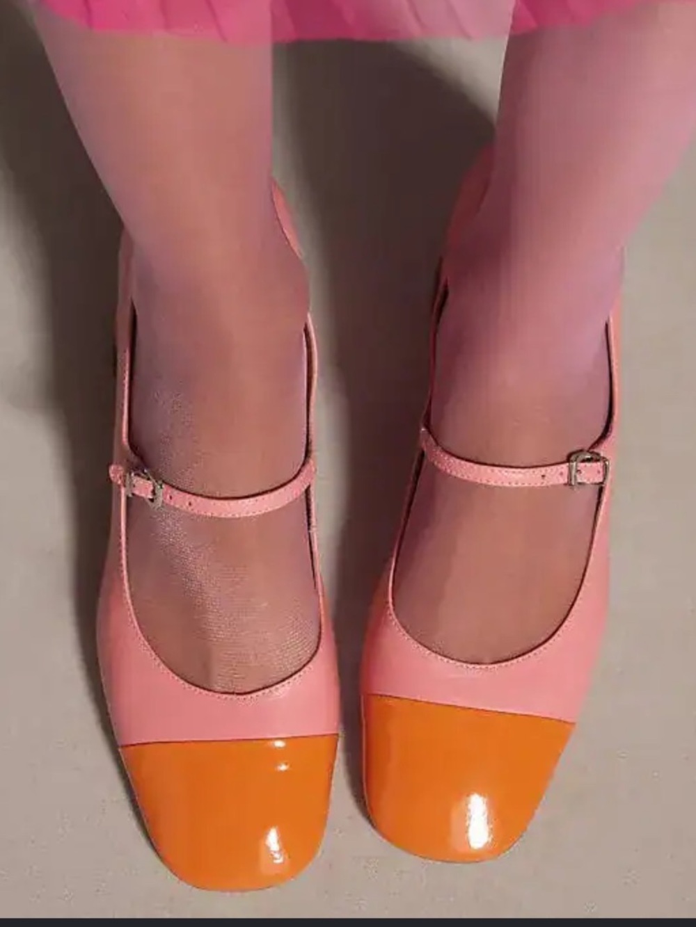Vicenza Anthropologie Leather Colorblock Versatile Mary Jane Buckle Heels Sz 8 - Picture 2 of 16